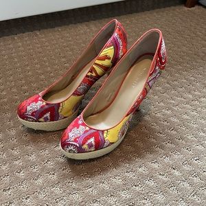 Orange and Red Patterned Shoes